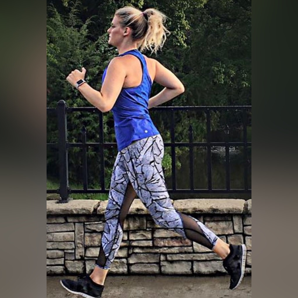 Lululemon Goal Crusher 7/8 Tights. Dottie Tribe White Black. Collector’s Print
